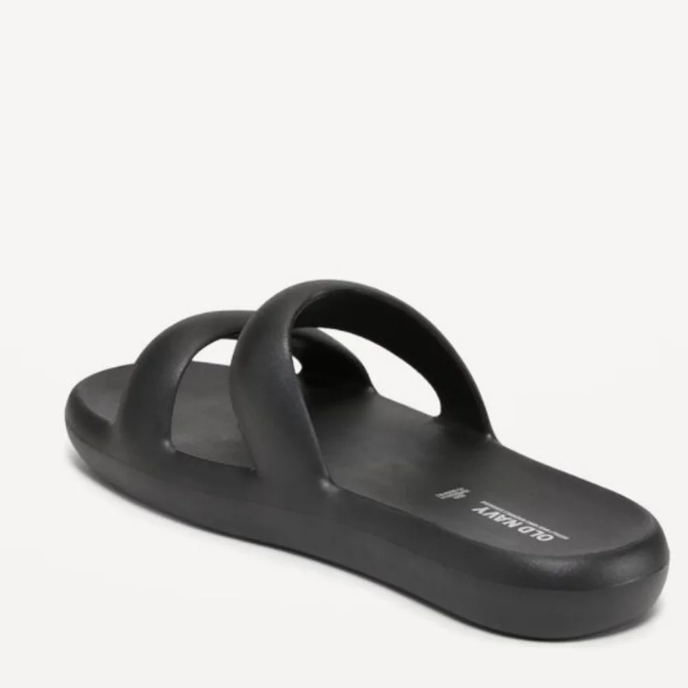 Old Navy Double Strap Puff Slide Sandals Black Size 10